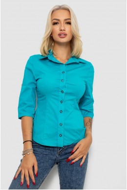 Сорочка жіноча однотонна  -уцінка, колір бірюзовий, 230R068-4-U-4