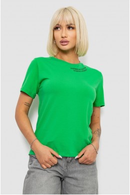 Футболка женская с принтом, цвет зеленый, 244R1035-5