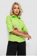 Рубашка женская однотонная  -уценка, цвет салатовый, 230R068-5-U-56 - фото № 0
