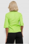 Рубашка женская однотонная  -уценка, цвет салатовый, 230R068-5-U-56 - фото № 3