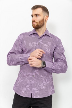 Рубашка мужская с принтом, цвет сиреневый, 131R148955