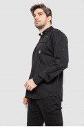 Сорочка чоловіча однотонна з принтом  -уцінка, колір чорний, 186R01-U-2 оптом - фото № 2