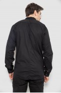 Сорочка чоловіча однотонна з принтом  -уцінка, колір чорний, 186R01-U-2 оптом - фото № 3