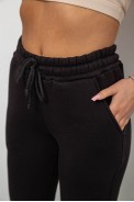 Спортивные штаны женские на флисе, цвет черный, 214R121 - фото № 4