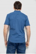 Мужская рубашка однотонная с принтом  -уценка, цвет синий, 186R6917-5-U - фото № 3