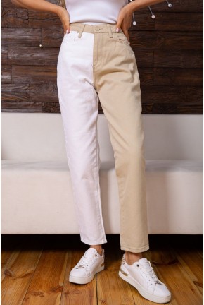 Літні жіночі джинси МОМ, біло-бежевого кольору, 164R426