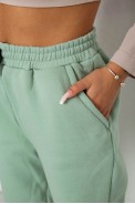 Спортивные штаны женские на флисе  -уценка, цвет светло-мятный, 238R57020-U-14 - фото № 4