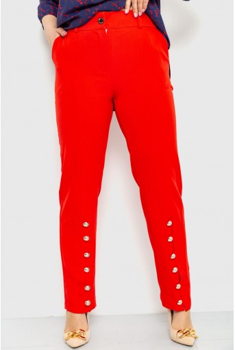 Купити Класичні жіночі штани, прямого крою, колір Червоний, 102R287 - Фото №2