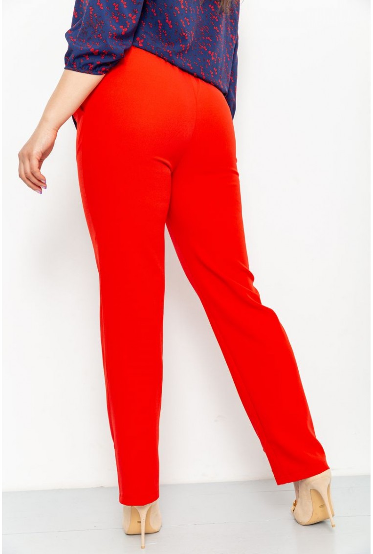 Купити Класичні жіночі штани, прямого крою, колір Червоний, 102R287 - Фото №4