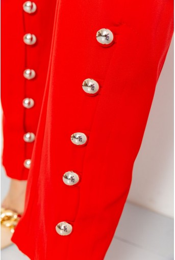 Купити Класичні жіночі штани, прямого крою, колір Червоний, 102R287 - Фото №5