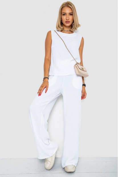 Костюм жіночий жатка  -уцінка, колір молочний, 102R1103-U-1