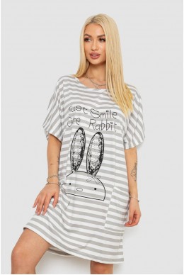 Ночная рубашка в полоску, цвет серо-белый, 238R15022