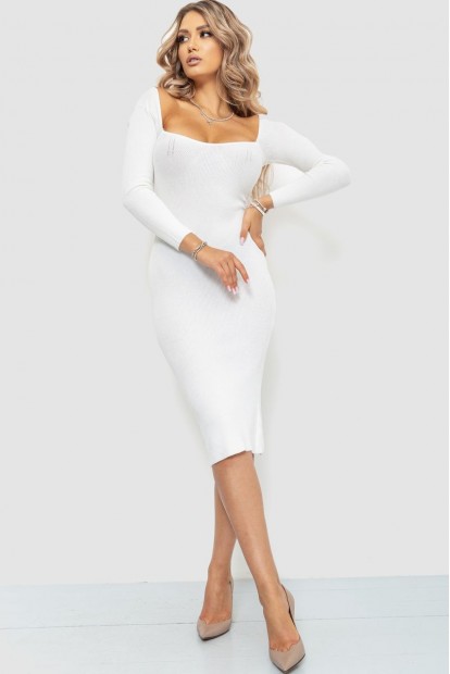 Сукня трикотажна  -уцінка, колір молочний, 204R600-U-4