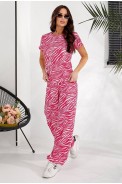 Костюм женский повседневный с принтом, цвет розовый, 257R815-1 - фото № 0