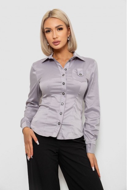 Рубашка классическая в полоску, цвет серый, 230R644-2