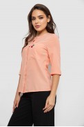 Блуза классическая с принтом, цвет персиковый, 230R191-1 - фото № 2