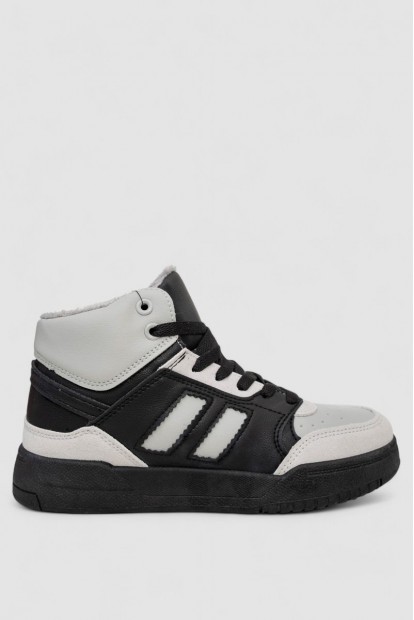 Кроссовки женские зимние на меху, цвет черно-серый, 248RAD500-6