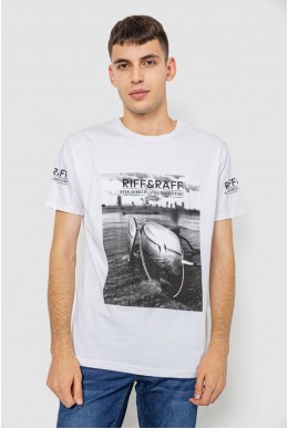Футболка чоловіча з принтом  -уцінка, колір білий, 247R345-U