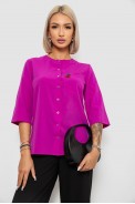 Блуза класична з принтом, колір фуксія, 230R191-1 - фото № 0