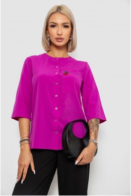 Блуза класична з принтом, колір фуксія, 230R191-1