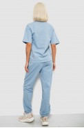 Костюм женский повседневный однотонный, цвет голубой, 221R101 - фото № 3