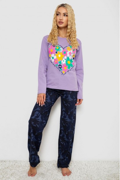 Пижама женская с принтом, цвет сиреневый, 243R1051-1
