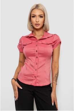 Рубашка классическая в полоску, цвет коралловый, 230R667