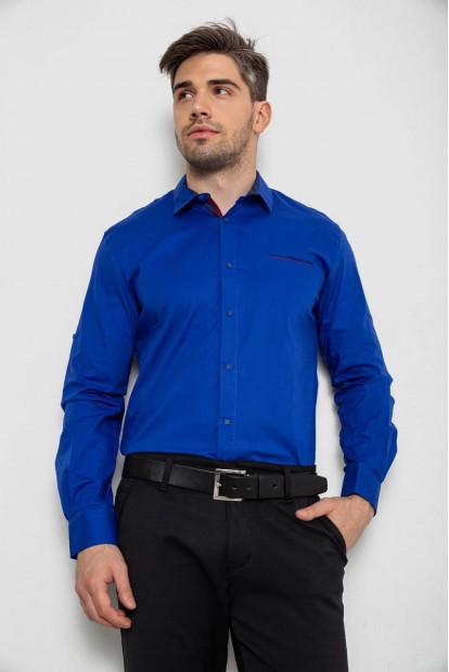 Рубашка мужская, цвет электрик, 214R7094