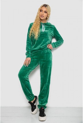 Спортивный костюм женский велюровый, цвет зеленый, 238R58570