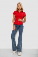 Сорочка жіноча однотонна  -уцінка, колір червоний, 230R068-1-U-340 оптом - фото № 1
