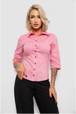 Сорочка жіноча однотонна  -уцінка, колір рожевий, 230R068-15-U-12