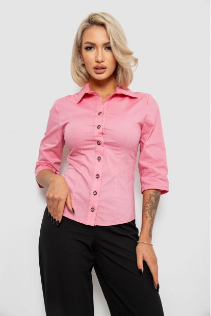 Сорочка жіноча однотонна  -уцінка, колір рожевий, 230R068-15-U-12