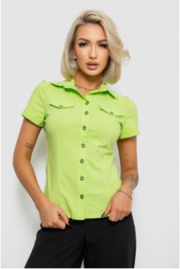 Рубашка женская однотонная  -уценка, цвет салатовый, 230R068-11-U-85