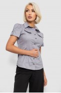 Рубашка женская однотонная  -уценка, цвет серый, 230R068-15-U-13 - фото № 2