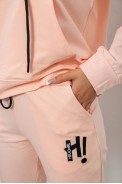 Спортивний костюм жіночий двонитка  -уцінка, колір персиковий, 214R1419-003-U-25 - фото № 4
