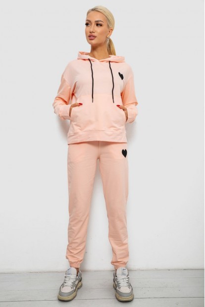 Спортивний костюм жіночий двонитка  -уцінка, колір персиковий, 214R1419-004-U-8