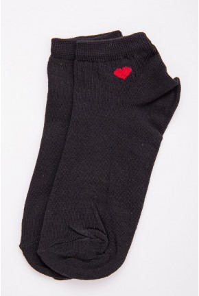 Женские короткие носки черного цвета с принтом 131R137088