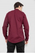 Сорочка чоловіча однотонна з принтом  -уцінка, колір бордовий, 186R02-U-1 - фото № 3