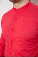 Рубашка мужская однотонная  -уценка, цвет розовый, 186R2033-U - фото № 4
