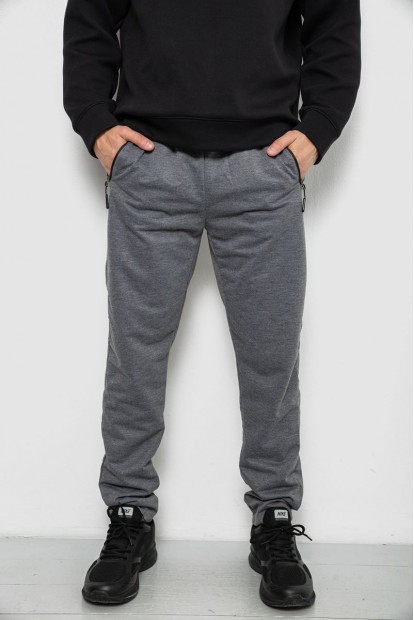 Спортивні штани чоловічі однотонні, колір сірий, 244RY-440