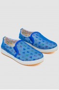 Сліпони дитячі текстиль  -уцінка, колір синьо-білий, 243RC27-1-U - фото № 2