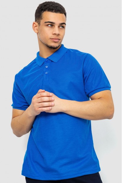 Поло чоловіче однотонне  -уцінка, колір електрик, 243RA61-U-8