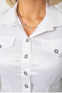 Сорочка класична в смужку, колір білий, 230R643-4 - фото № 4