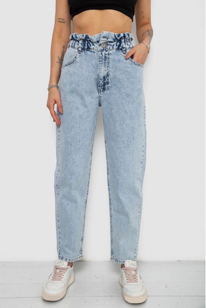 Джинси жіночі Mom-fit, колір блакитний, 244R1601S20