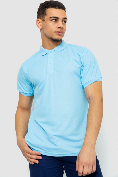 Поло чоловіче однотонне  -уцінка, колір блакитний, 243RA61-U-9