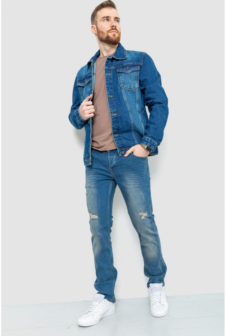 Купити Джинсова куртка чоловіча, колір синій, 157R9623 - Фото №2