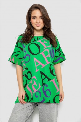 Футболка жіноча з принтом, колір світло-зелений, 244R4002-1