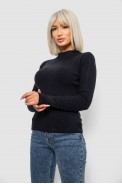 Кофта женская однотонная базовая, цвет черный, 244R2032 - фото № 2