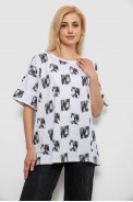 Футболка жіноча з принтом, колір білий, 244R4015 - фото № 0