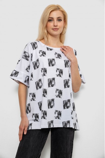 Футболка женская с принтом, цвет белый, 244R4015